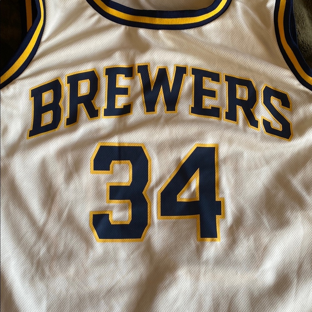 Milwaukee Brewers Men’s Jersey Milwaukee Bucks Giannis Antetokounmpo 34, sz XL